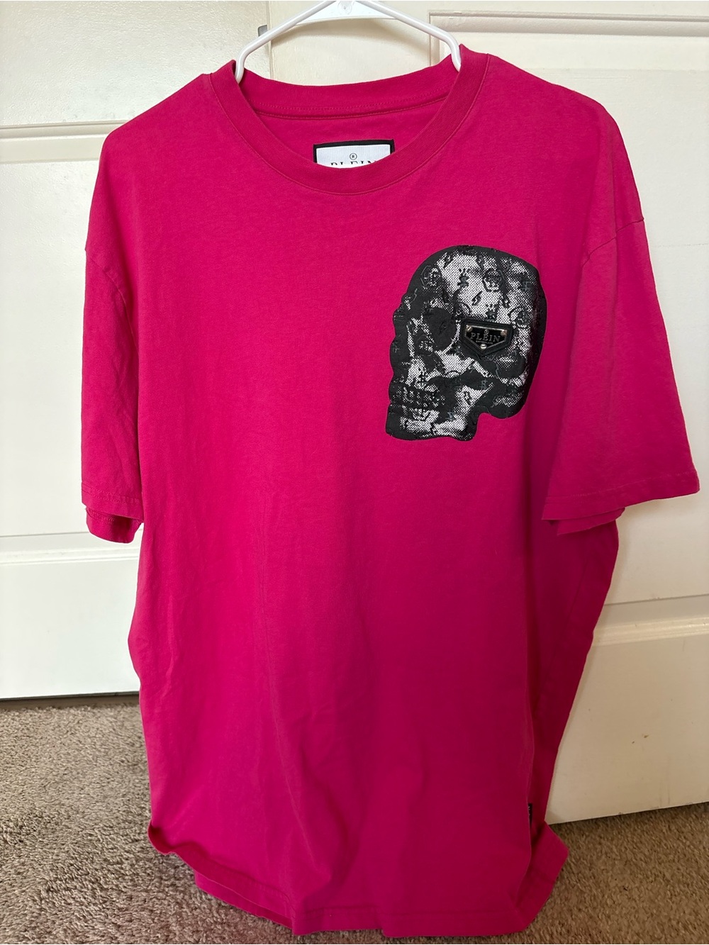 Philipp Plein Hot Pink Graphic Skull T-Shirt